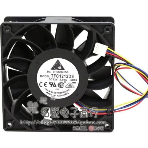 Delta Electronics TFC1212DE 5B66 Server Cooling Fan DC 12V 3.9A 120x120x38mm 4-wire