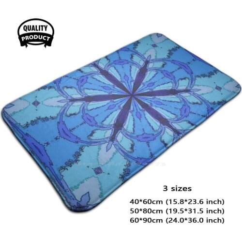 Star Radiant Blue Soft Foot Pad Room Goods Rug Carpet Star Flower Calm Dream Centering Spirit Blue Peace