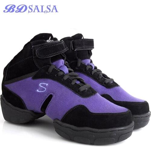 Adullt Modern Jazz Dancing Shoe Canvas Heightened Dance Shoes For Femals Mels Square Dance Shoe Fitness Sneakers Breathable Soft
