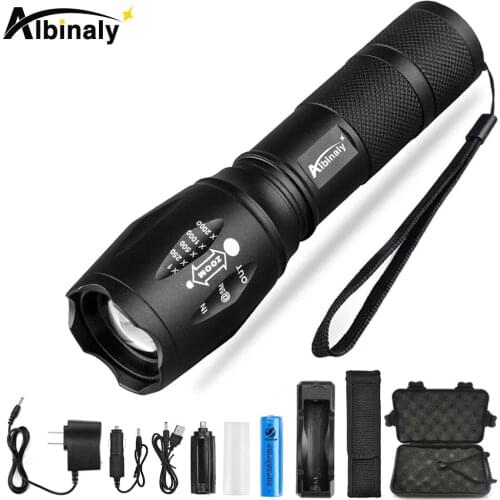 Super bright LED Flashlight With XP-L V6 lamp bead waterproof LED Torch Zoomable 5 lighting modes camping light Use 18650