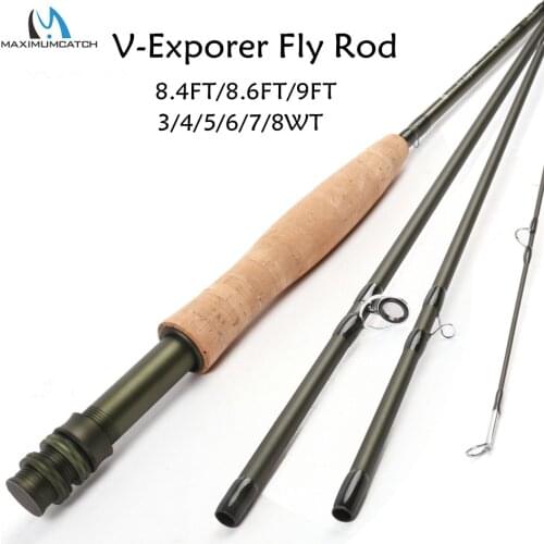 Maximumcatch 3/4/5/6/7/8WT Fly Rod Carbon Fiber Fast Action Fly Fishing Rod With Hard Plastic Tube Fly Fishing Rod