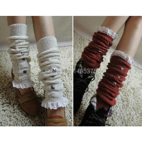 60pairs/lot Lolita style Trim Crochet Knit Legwarmers Leg Warmers Boot Knee Socks