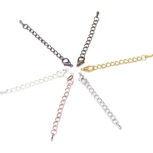 20pcs/lot Tone Extended Extension Tail Chain 50/70mm Lobster Clasps Connector For DIY Jewelry Making Findings Bracelet Necklace