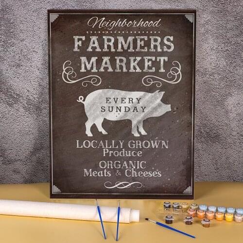 Animal Cattle Chicken Farmhouse Painting By Numbers Set Oil Paints 40*50 Paiting By Numbers Wall Paintings Wholesale