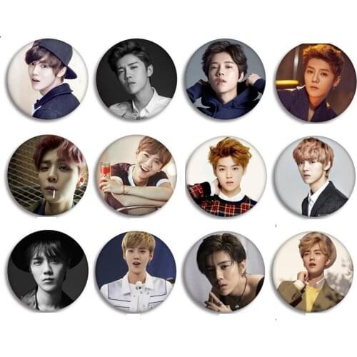 12 Pieces Aries Lu Han Photos Badge Insignia China Male Art Music Singer Photo Picture Badge Christmas Birthday Gift