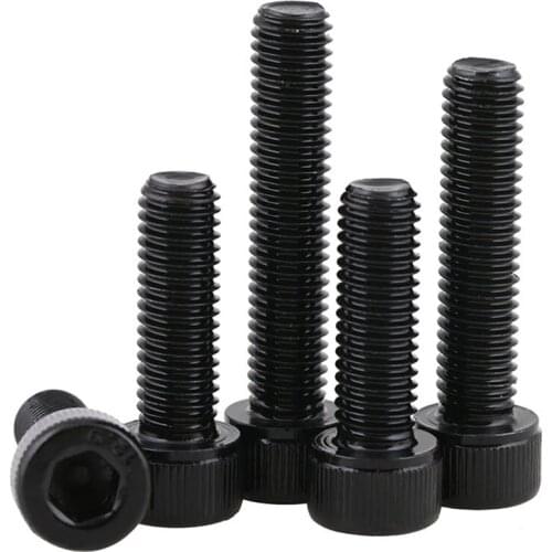 1/2/5Pcs DIN912 12.9 Carbon Steel Cup Head Hexagonal Reverse Thread Screws M5 M6 M8-M12 Black Left Tooth Bolt Anti-tooth Screw