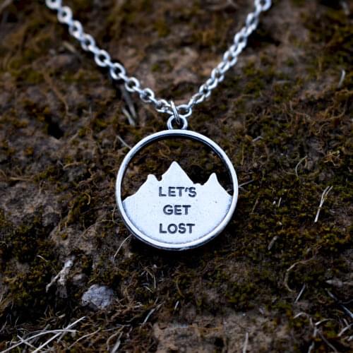 SanLan 1pcs lets get lost mountain necklace mountain Travel Jewelry