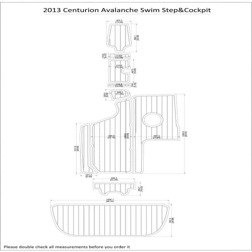 2013 Centurion Avalanche Swim Step&Cockpit Pad Boat EVA Teak Decking 1/4" 6mm