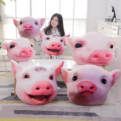 50cm/70cm Creative Piggy Plush Pillow Soft Cartoon Animal Double Printing Pig Stuffed Doll Sofa Chair Cushion Kids Friend Gifts