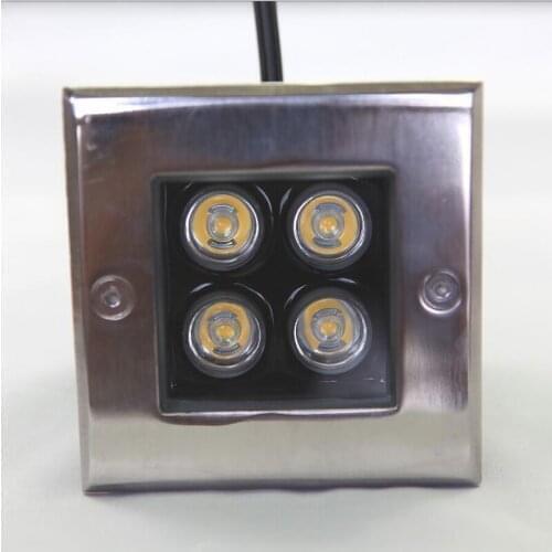 AC85-265V DC12V LED 4X2W 8W Dimmable Outdoor Floor Light Underground Lights Waterproof IP68 Square Led Buried Lamps Garden Light