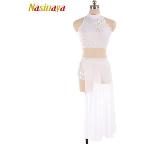 Aerial Yoga Leotards Pole Dancing Performance white Clothing Dance Costume Artistic Gymnastics Training Adult Girl Two Pieces