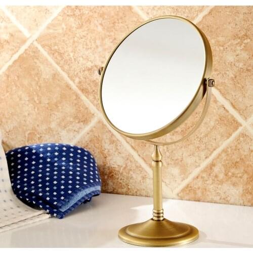 Hotel Bathroom Accessory Vintage Retro Antique Brass 8" Free-Standing Swing Arm 2-Sided Magnifying Mirror aba642
