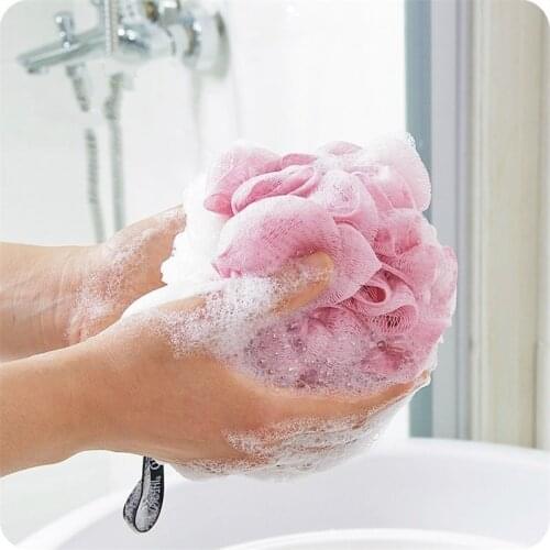 Large Size Bath Balls Rich Bubbles Body Flower Bath Sponge Shower Brush Body Wash Scrubber Mesh Soft Puff