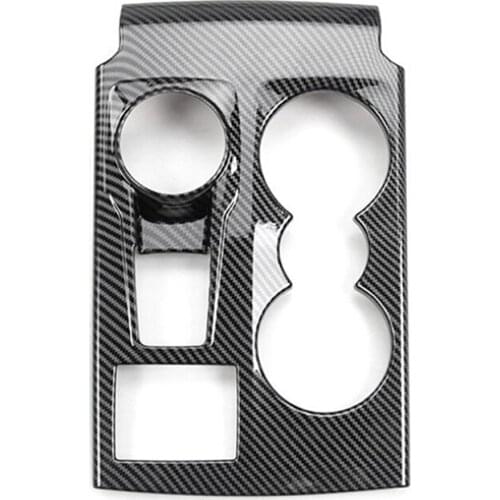 For Ford Bronco 2021 Car Central Control Panel Cover Gear Cup Holder Trim Decor Frame Accessories, Carbon Fiber