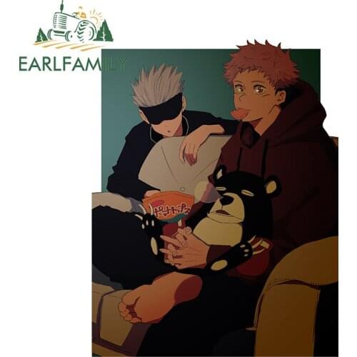 EARLFAMILY 13cm x 10cm for Jujutsu Kaisen Gojo Satoru Vinyl Car Stickers Scratch-proof Window Trunk Decal for Vehicle Bumper