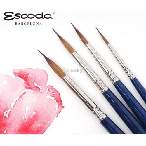 Escoda Optimo 1310 Series,Mink Hair,needle Point Head,Watercolor Brush,Long Sharp Line Beautiful,for depicting lines,details