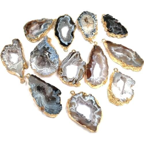 Natural Stone Pendant Irregular Shape Quartz Pendant for Jewelry Making DIY Necklace Earrings Accessories Reiki Healing Gift