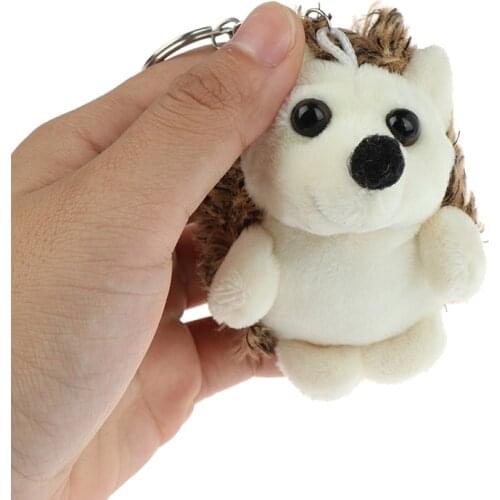 Small Pendant Mini Soft Stuffed Animal Toys Birthday Girls Playmate Gift 1Pc Plush Hedgehog Keychain Toy