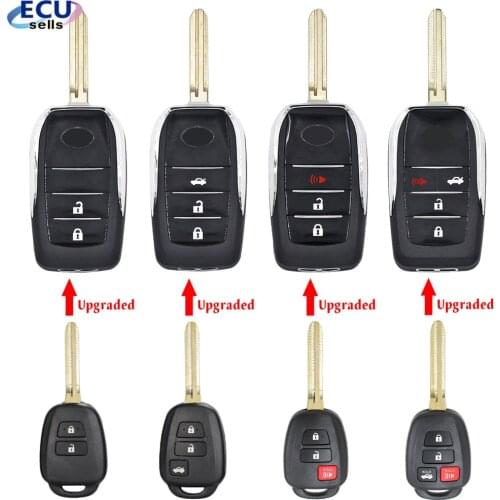 2/ 3 /2+1/4 Buttons Modified Folding Remote Key Shell For Toyota Prius C Corolla Yaris Avensis 2013-2018 Toy43