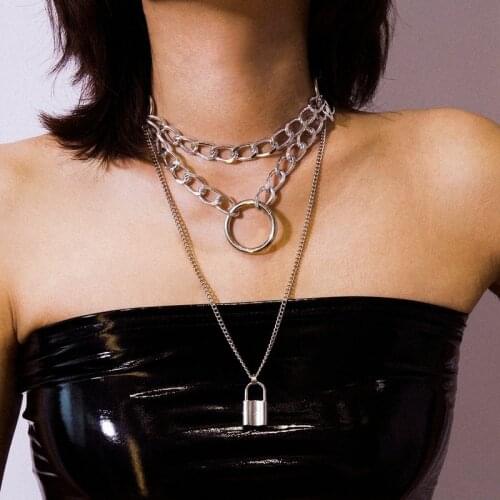 Fashion Woman Necklace Punk Rock Gothic Sexy Body Accessories Trend Personality Thick Chains Women Necklaces Womens Neck Chain