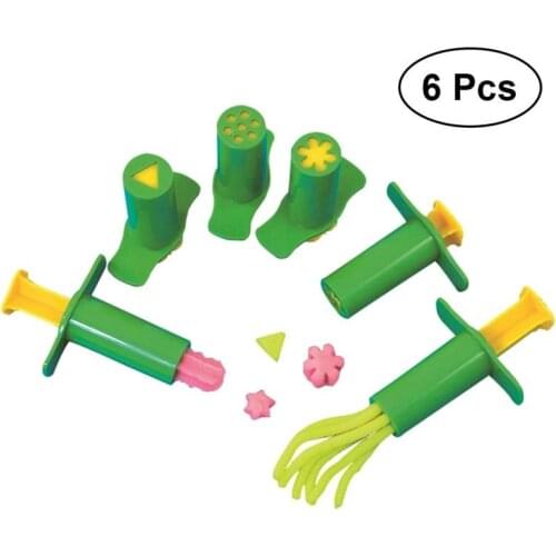 6Pcs Dough Extruder Set Plasticine Crafting Tool Plastic Extruding Syringes Novelty Creative Fun Children Toys Extruding Gift