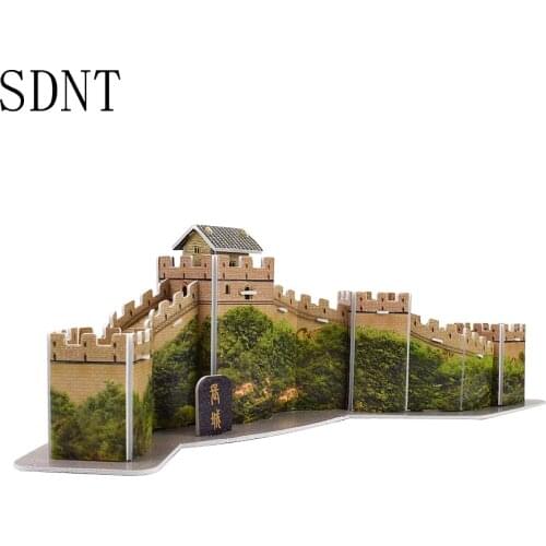 Great Wall Building Model Kit Toy 3D Puzzle World Attractions Educational Handmade Cardboard Puzzle Toy for Kids iq Game Hobbies