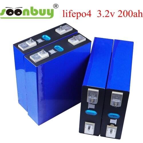 New 4pcs 3.2v 200ah lifepo4 battery 12v200ah 24v200ah48V200ah lithium battery phosphate solar battery EU USA Russia fast deliver