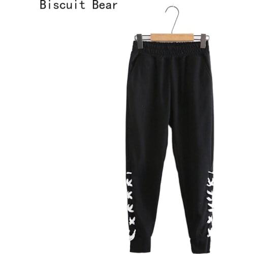 Lace Up Solid Women Straight Pants Female Casual High Waist Pocket Cotton Trouser 2021 Spring Ladies Fitnees Gym Running Clothes