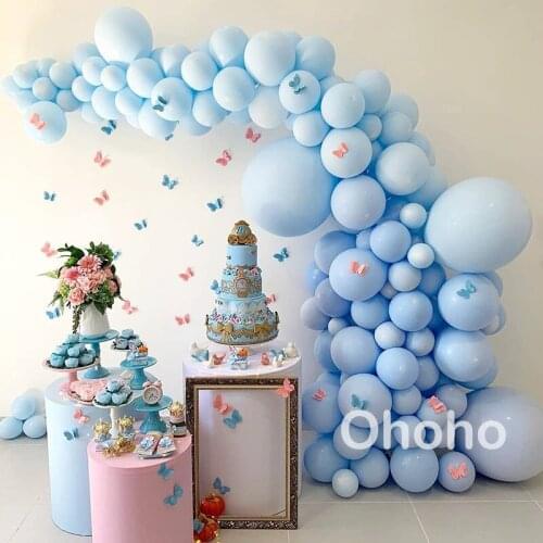 Ohoho Blue Balloons Garland Arch Kit Birthday Party Decoration Baby Shower Boy Organic Air Gender Reveal Children Day Globos