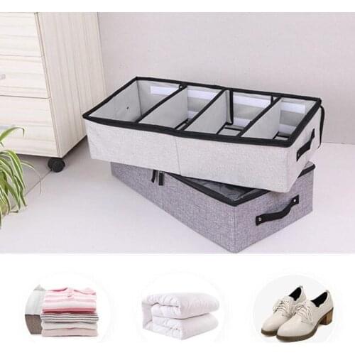 Useful Hot Foldable Storage Box For Shoes Wardrobe Closet Organizer Sock Bra Underwear Cotton Storage Bag Under Bed Organizador