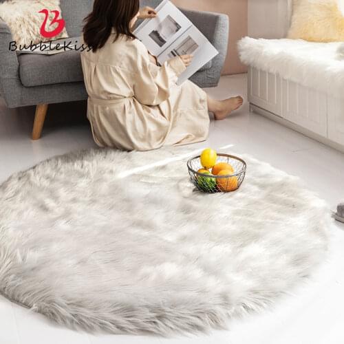 Bubble Kiss Carpets For Living Room Nordic Round Plush Rug Tatami Bedroom Princess Bedside Cloakroom Home Decor Soft Floor Mat