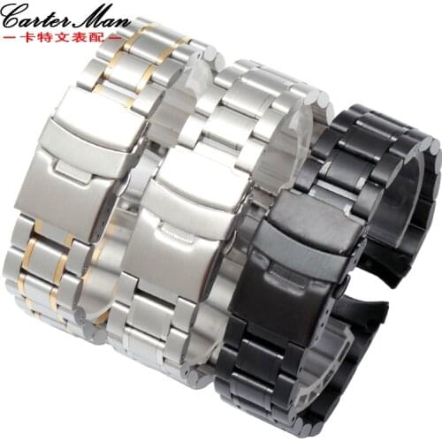 New Stainless steel watchband 18mm 20mm 22mm 24mm high quality watch strap General style men women watch bracelet