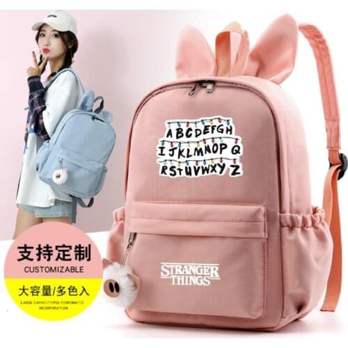 Letter Backpacks Girls Stranger Things Candy Color School Bag Students Back to School Shoulders Backpacks Casual Bags