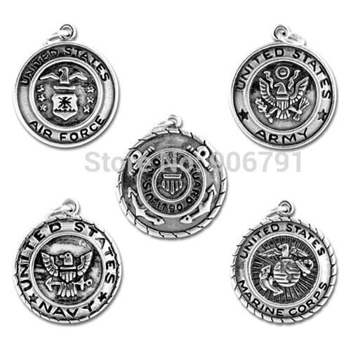 Mix order!! Wholesale Antique Silver Plated Unite State Air Force Navy Army Badge Diy Jewelry Pendants