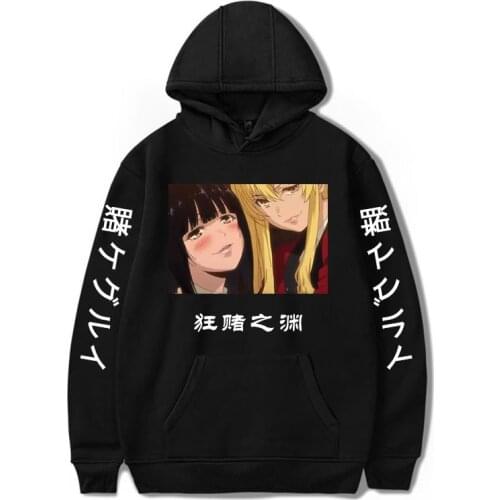Japanese anime Kakegurui Hoodie Boys/Girls Jabami Yumeko Pullovers Casual Tops Sweatshirts Oversized Hooded Harajuku Printing