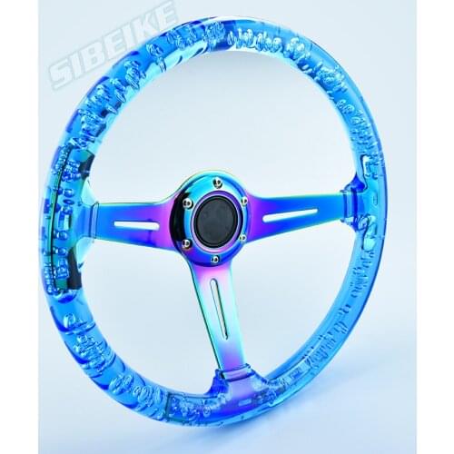 Car Decoration Transparent Acrylic Refits Shallow Steering Wheel Racing Car Sport Dimple