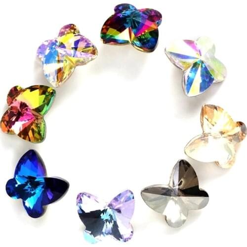XiChuanHigh Quality Butterfly Rhinestone Crystal stones DIY Jewelry Making Loose Beads Clothing & Accessories Clothes Shoes