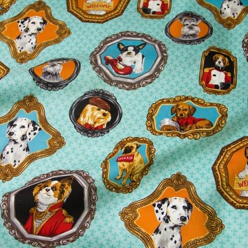 Half-Meter Japanese Kokka Oxford Cotton Fabric Patchwork Quilting Home Deco Fabric Textile For Sewing Celeb Dog C