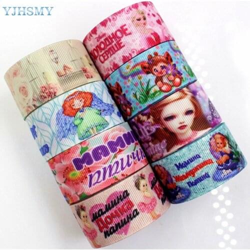 YJHSMY H-17518-611 25mm 10 yards Cartoon Princess Pattern Heat Transfer DIY Manual Material