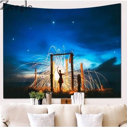 Zeegle 3D Pattern Wall Hanging Tapestry Beach Towel Picnic Mat Home Art Psychedelic Tapestries Decor Creative Window Curtains