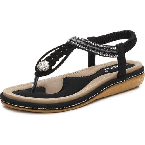 Womens sandals 2021 new Dayang button drill woven large size womens sandals wholesale