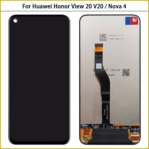 6.4" For Huawei Honor View 20 V20 LCD Display Touch Screen Digitizer Assembly Replacement For Huawei Nova 4 Phone LCD Screen