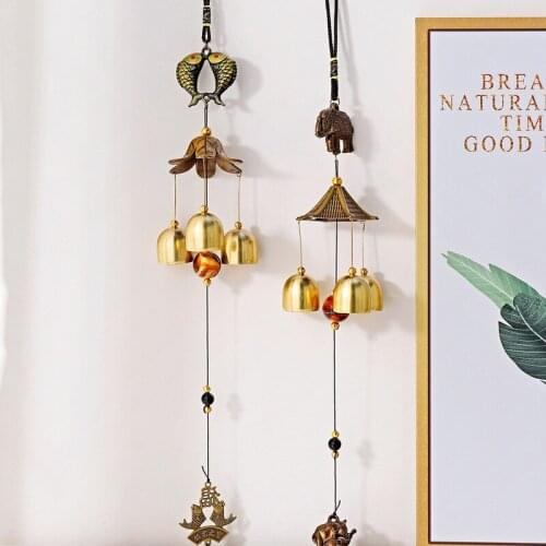 1Pcs Antique Wind Chime Copper Yard Garden Outdoor Living Decoration Metal Wind Chimes Outdoor Chinese Oriental Lucky Metal Win