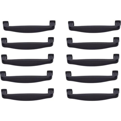 10PCS 128mm Black Kitchen Cabinet Door Pulls Closet Drawer Bedroom Furniture Pull Handle