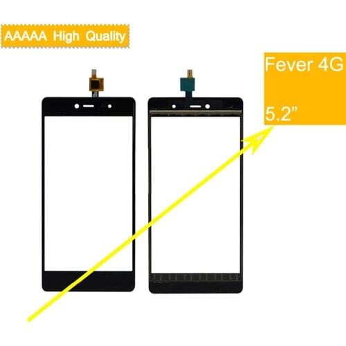 10Pcs/lot For Wiko Fever 4G Touch Screen Panel Sensor Digitizer Front Outer Glass Touchscreen Fever 4G Touch Panel Black