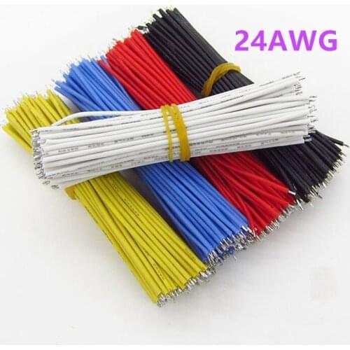 100Pcs/lot 24AWG wire 5/0.8 jumper wire welding wire wire connection electronic wire double-ended tinned 100/200mm
