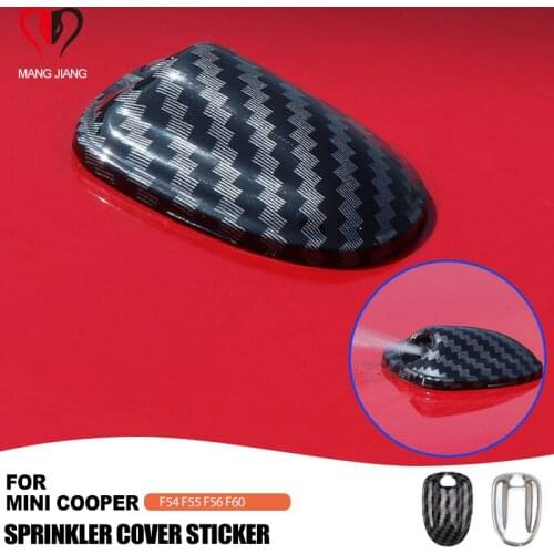 For Mini Cooper F54 F55 F56 F60 Water Sprinkler Cover Vehicle Cleaner Carbon Fiber Pattern Stickers Auto Accessories Car Styling