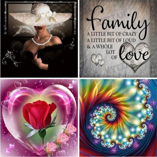 4Pieces/Lot Cartoon DIY 5D Diamond Painting Full Round Drill Diamond Embroidery Cross Stitch Wall Art Home Decor