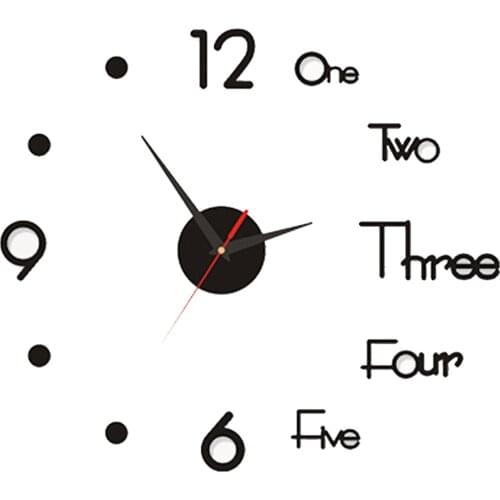 Acrylic Wall Clock 3D Letters DIY Modern Wall Sticker Clock for Home Decor Art Decal Home Decor Modern Decor