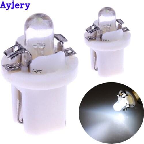 AYJERY 100X T5 B8.5 1 LED 1LED Car Wedge Light interior instrument indicator dashboard wedge base led white blue red amber